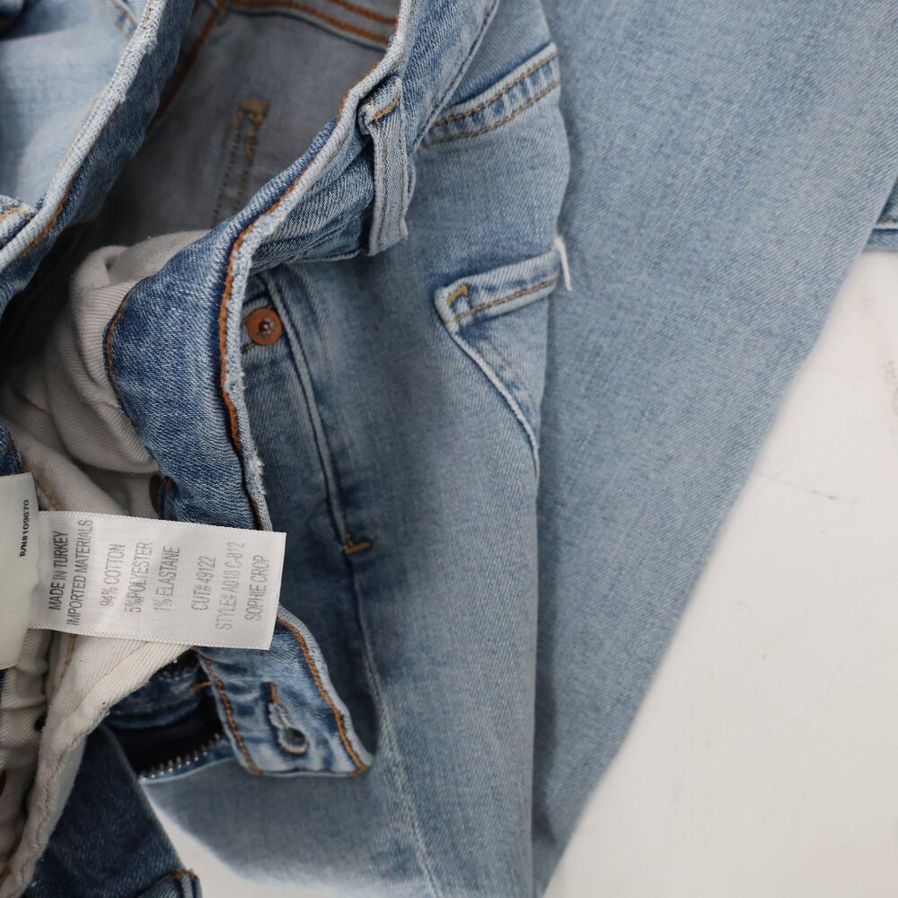 Agolde jeans womens 28 L25 Sophie Crop Blue Medium Wash Denim Cotton mid Rise - Picture 12 of 12
